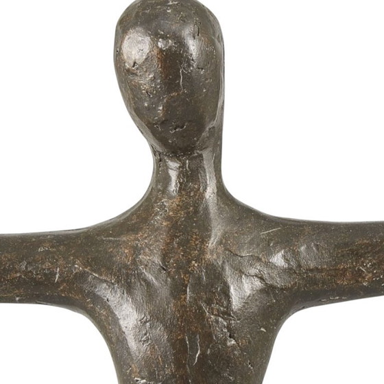 Image 1 of Lampe de table Porta Romana en bronze – Élégante et sculpturale, Italie, années 1970