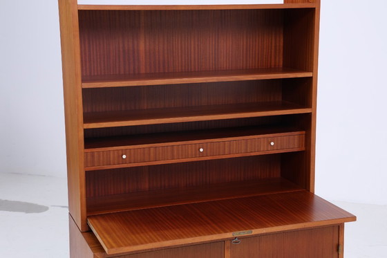 Image 1 of Rare Étagère Vintage Années 60 | Mid Century Armoire à étagères Tiroirs Rétro Bois Rangement #07-69