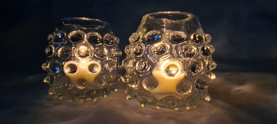 Vintage Murano Mid Century Bubble Glass Vase, Mouth-Blown, Heavy, Clear, 1960s/70s – Murano Glass (photo 3 of 14)