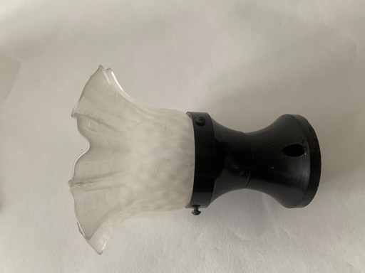 1930s ceiling lamp bakelite with frosted glass shade