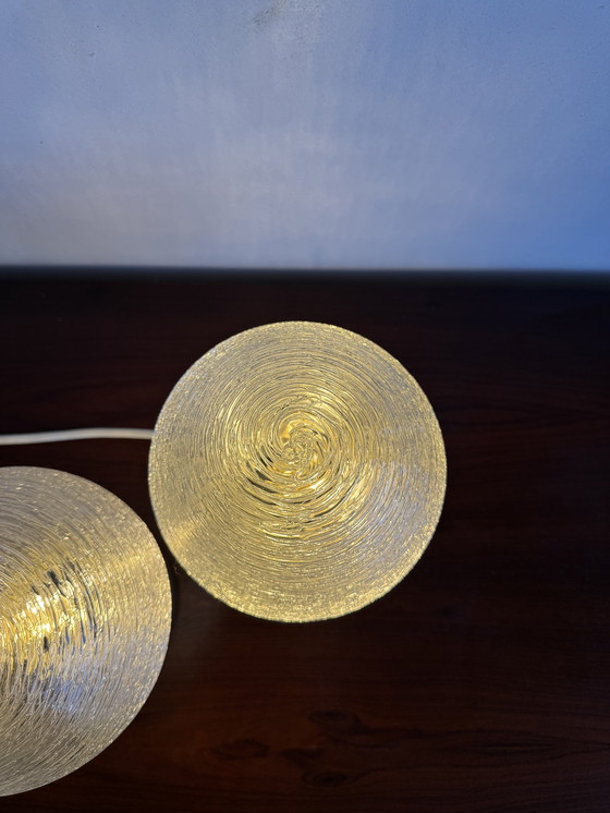Image 1 of Pair of Doria Leuchten Table Lamps – Textured Globe Elegance