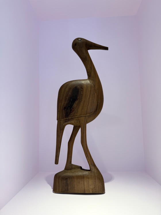 Image 1 of Beautiful set of XL mid-century wooden herons / cranes – 60s/70s