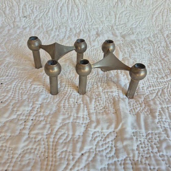 Coppia di portacandele modulari vintage Nagel S22 – Metal (photo 14 of 14)