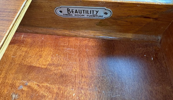 Image 1 of Mid-Century Retro Vintage Teak Cocktail Credenza / Sideboard by Beautility 1950  Elegant Cocktail Cabinet • Exceptional Teak Gra