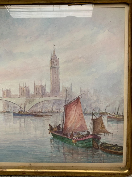 Paar aquarellen van Aldo Sessa, Schilderijen & Tekeningen (foto 2 van 7)