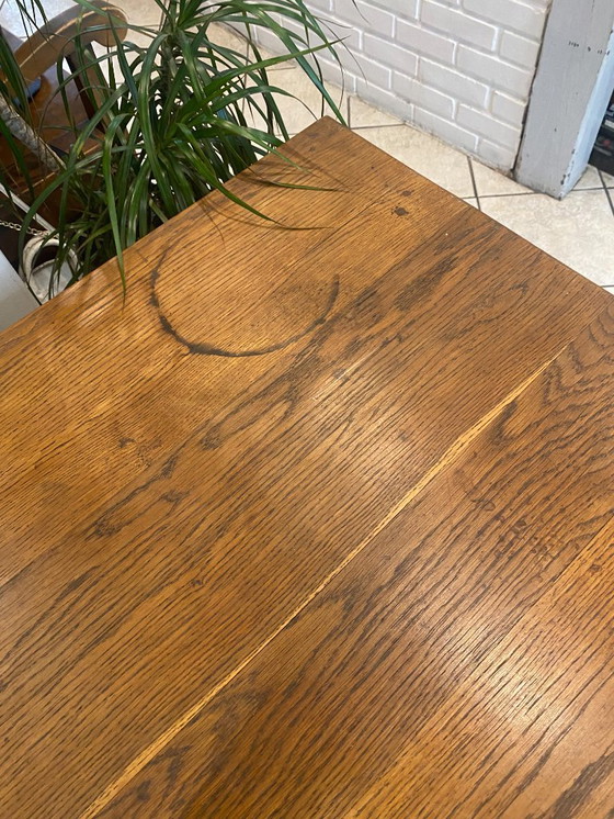 Image 1 of Scrivania a 5 cassetti in legno massello di rovere, 150x85cm, circa 1950