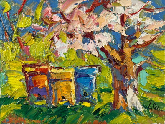 Image 1 of Original Oil Painting Summer Nature Landscape Time for Easter