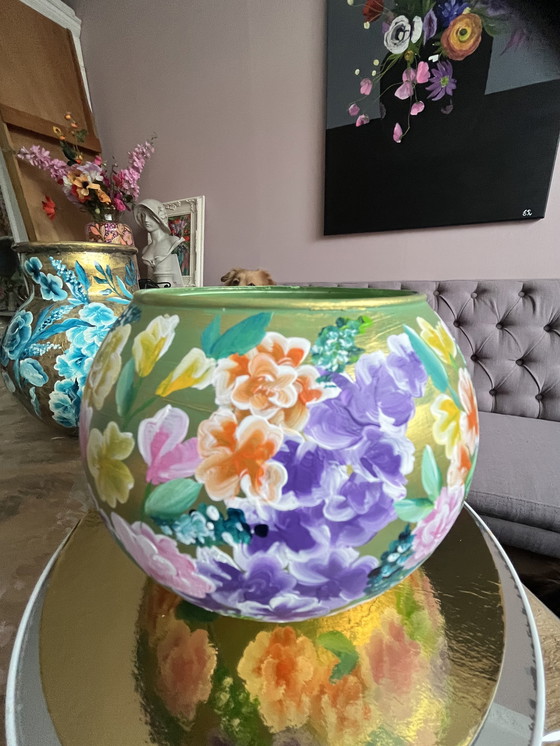 Image 1 of Hand-painted ball vase