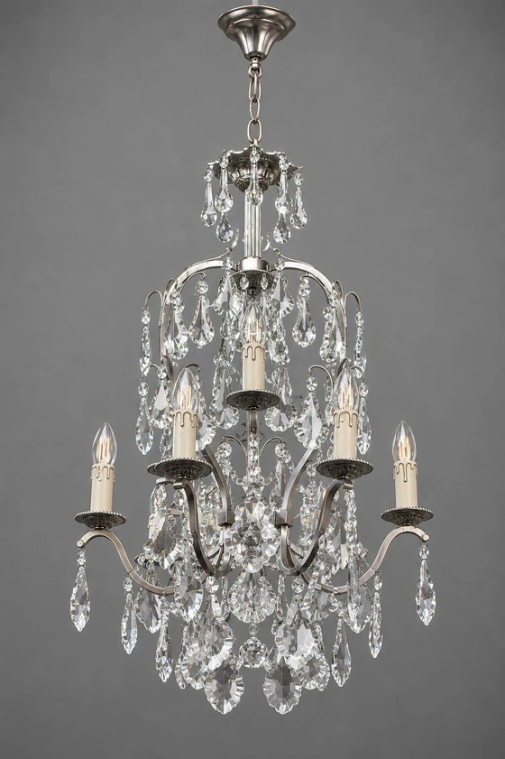 Lampadario in stile rococò con 9 bracci portalampada. – Bronze, Crystal (photo 8 of 8)