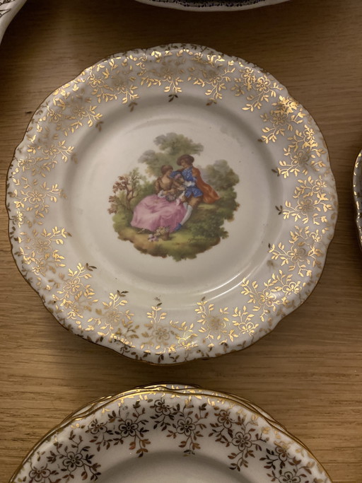 Plato para pastel Valeram del siglo XIX bañado en oro de 24 quilates