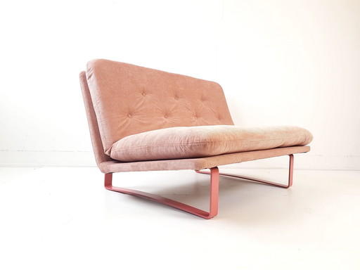 Banc deux places vintage Artifort Kho Liang Le, rose, neuf