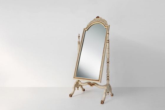 Image 1 of Mid Century - Miroir de coiffeuse en bois français de style baroque