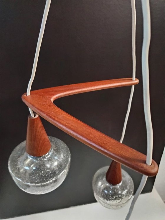 Image 1 of Scandinavische Vintage hanglamp Teakhout