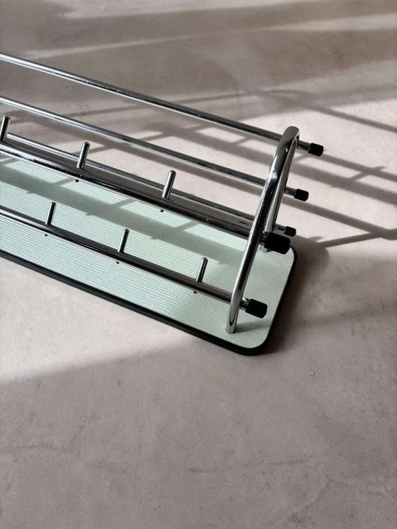 Image 1 of mintgrüne Garderobe aus Holz im Mid-Century-Design