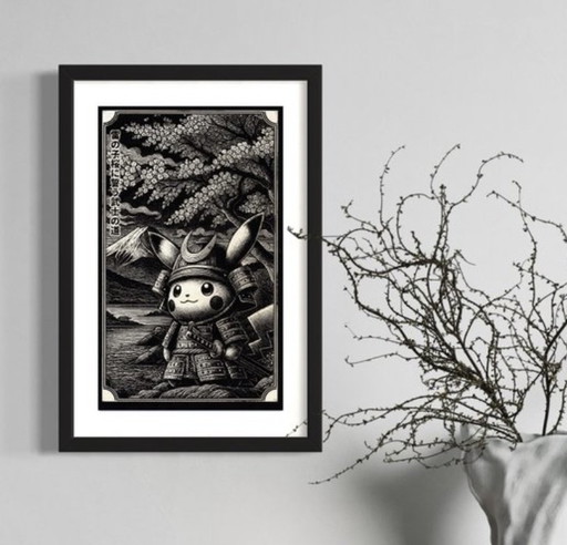 Kunstwerk Pikachu (Pokemon) Mount Fuji 