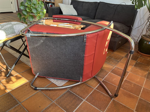 Fauteuil Kembo vintage à structure tubulaire