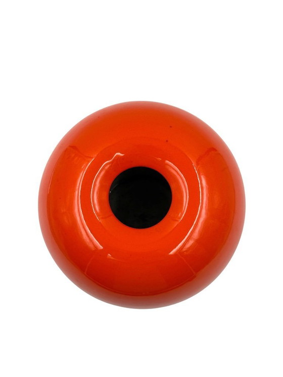 Image 1 of Vase en céramique orange de l'ère spatiale, Sicart Italie vers 1970