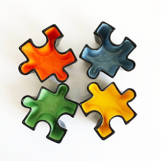 Image 1 of Set of ceramic puzzle trinket trays. Italy, 1980s
