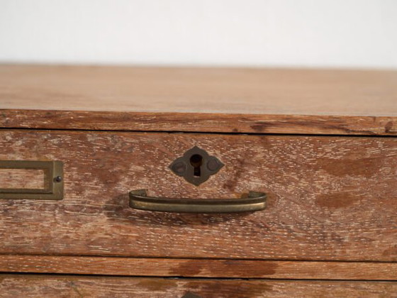 Cassettiera da scrivania giapponese in rovere e pino rosso, periodo Mid-Showa, c. 1945–1970 (photo 35 of 40)