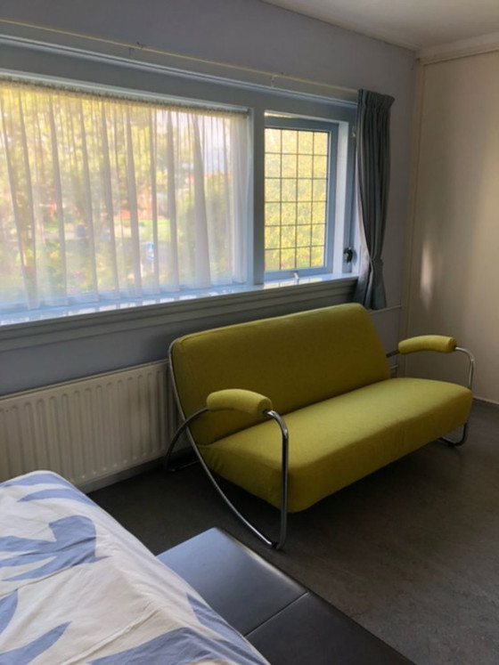 Rare Dyker 20 design sofa in excellent condition, Dutch Seating Company, 2 seaters, Metal, Textile, Yellow (photo 4 of 10)