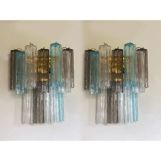 Image 1 of Set di 2 applique da parete Tronchi in stile Murano multicolore