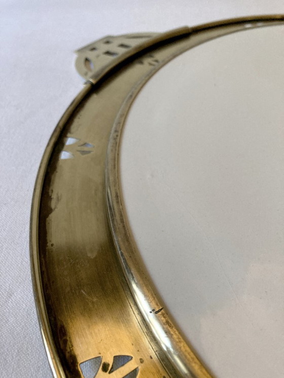 Image 1 of Vassoio in terracotta Art Nouveau con montatura in ottone