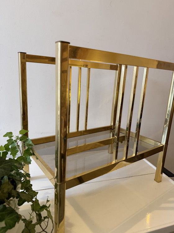 Hollywood Regency Magazine rack – Glass, Metal (photo 5 of 7)