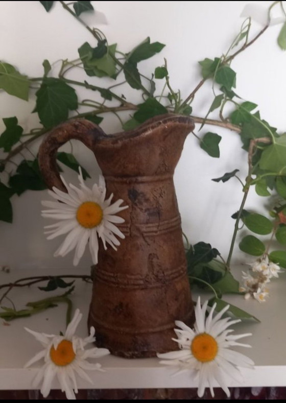 Image 1 of Monastic Reserve Pitcher, Spain, 19th Century - Institutional Markings J.M."