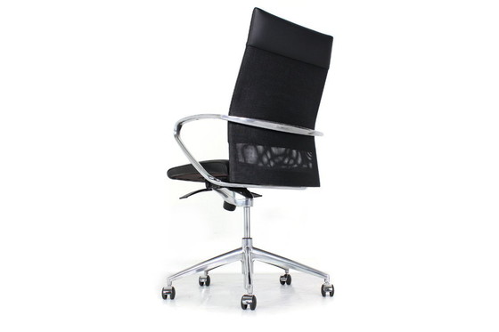 Image 1 of wie neu! Art Collection Executive Desk Chair, Luxus Schreibtischstuhl Premium Leder, Chrom, Aluminium