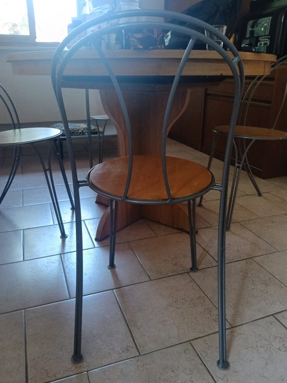Set 4 Sedie Vintage IKEA Pajala – Anni '90 Metallo e Legno – Sedie da pranzo, Wood (photo 5 of 5)