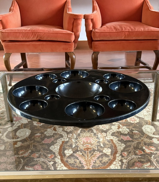 Mod. de l'ère spatiale Centre de table noir "Something Else", Mario et Marcello Mariotti pour ASEA, Italie, 1970