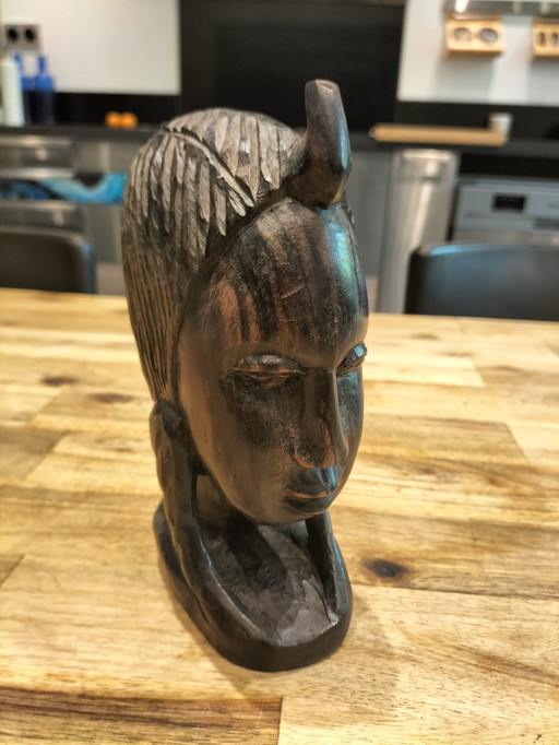 Ebenholzskulptur eines afrikanischen Kopfes