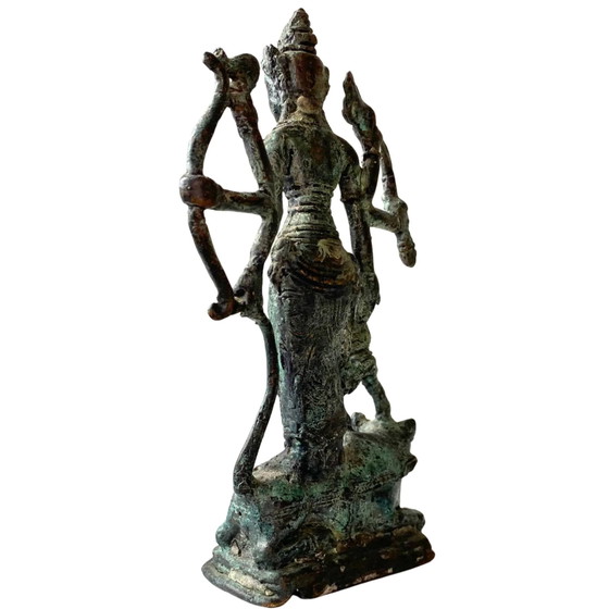Authentique statue antique en bronze – Durga Mahishasuramardini – Période Majapahit – Sculptures (photo 6 of 9)