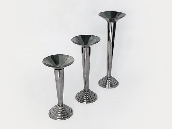 Image 1 of candlestick set art deco Bauhaus era