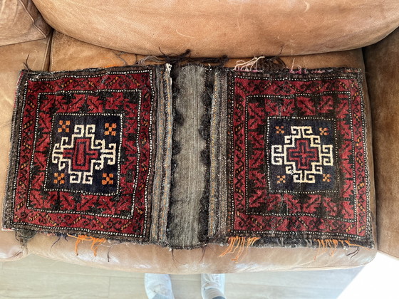 Image 1 of antieke Baluch-chante: 19e-eeuwse Timuri-tas, natuurlijke kleurstoffen.