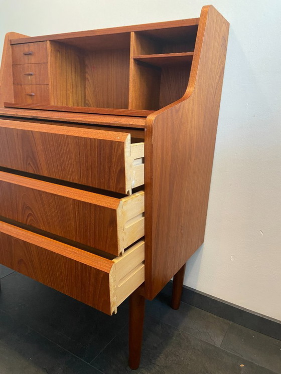Image 1 of Vintage Danish secretaire with 3 drawers