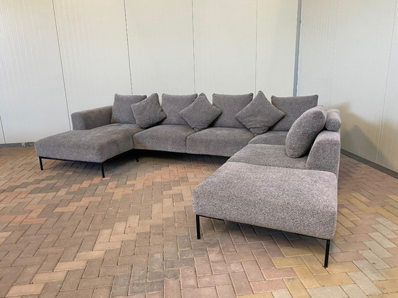 Image 1 of Montel Sofá en U grande de tela gris