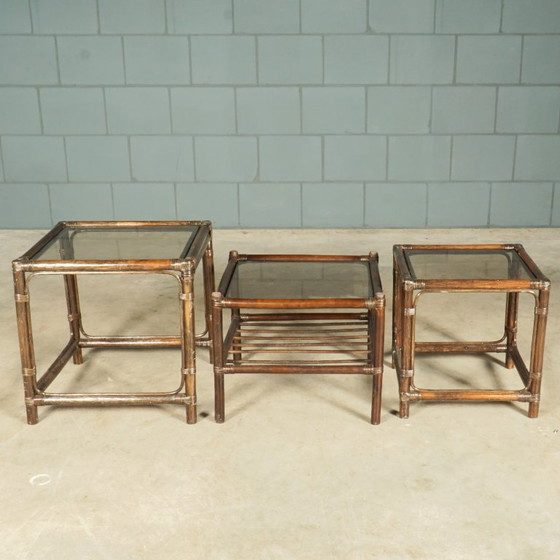 Set da salotto vintage in bambù – 6 sedie e 3 tavolini abbinati – anni '60 – Poltrone, Bamboo (photo 3 of 20)