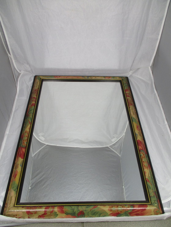 Image 1 of Miroir oriental avec cadre peint à la main - 2e moitié du 20e siècle