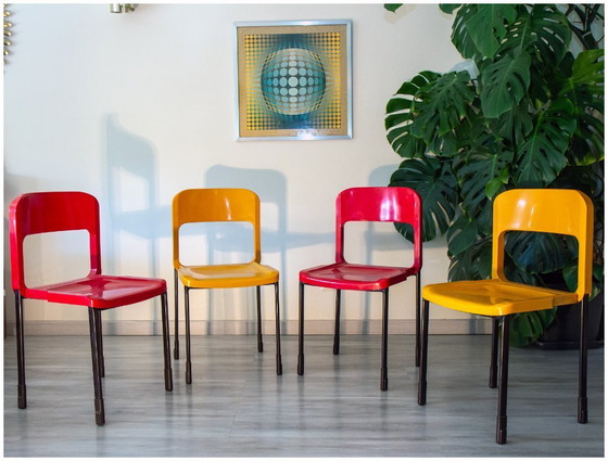 Image 1 of Set van 6+2 vintage 1970 space age stoelen