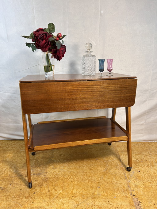 Mid-Century Retro Vintage Teak Serving Trolley – 1960s Functional | Fun | Space-Saving | Stylish Entertaining Piece  