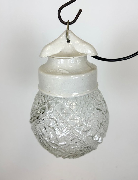Image 1 of Vintage witte porseleinen hanglamp, jaren 70