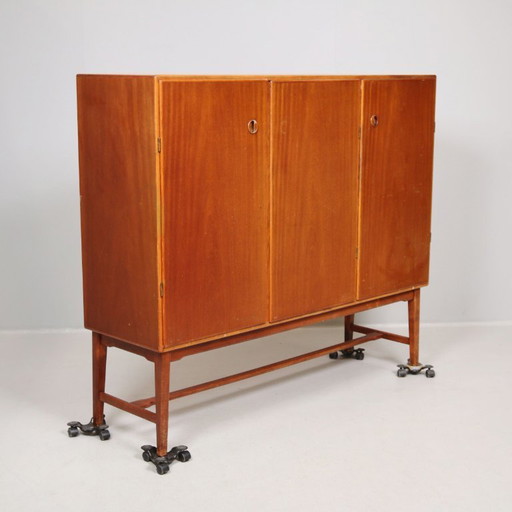 Vintage mahogany sideboard with storage and drawers - Sweden, 1960s