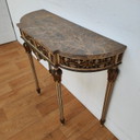 Vintage wall console, side table, console table with marble top. Italian