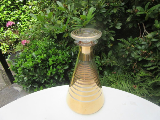 Image 1 of Caraffa/decanter in vetro Boom, trasparente, color oro, stile art déco, ref. 110726