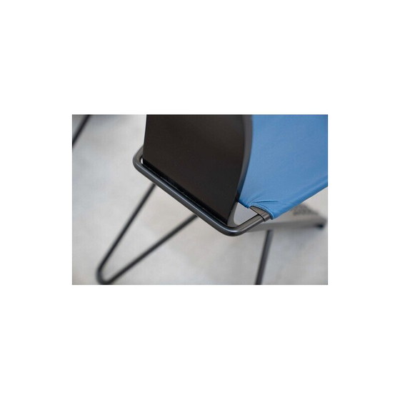 Image 1 of Set of 4 vintage wooden and iron frame chairs, 1980-1990s