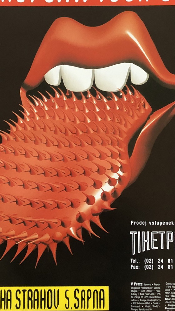 Image 1 of Original Rolling Stones Voodoo Lounge European Tour 1995 94 x 44cm/ 37 x 17.3 en très bon état