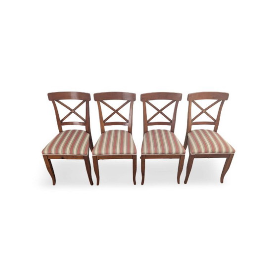 Set di 4 Sedie da Pranzo Vintage Francia Legno Anni '90, Marrone (foto 2 di 10)