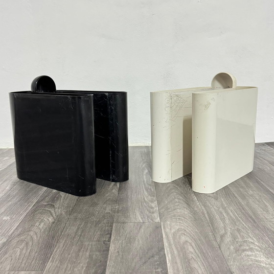 Image 1 of Bilumen Magazine Rack Black/White Rodolfo Bonetto Design 1960's