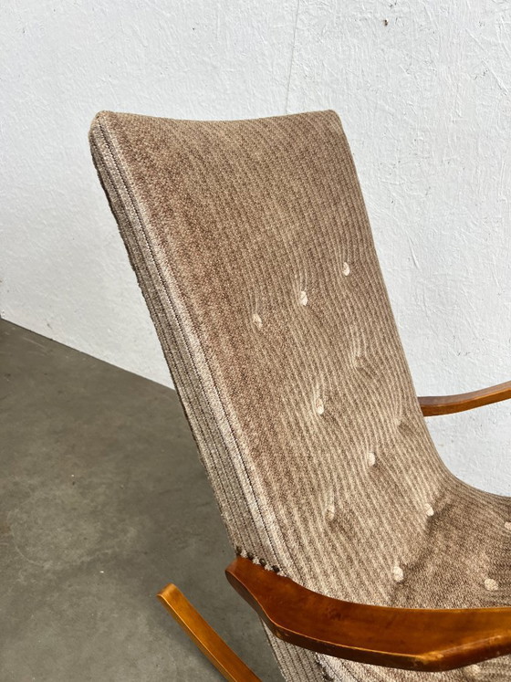 Image 1 of Sedia a dondolo vintage, in teak, Svezia, anni '50